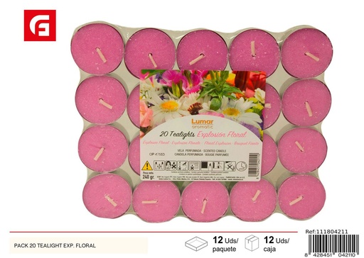 [111804211] Pack 20 velas tealight con aroma floral para ambientación