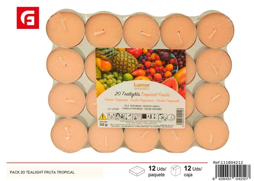 [111804212] Pack 20 velas tealight con aroma a fruta tropical