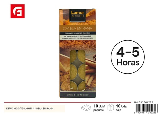 [111804222] Caja con 10 tealights canela en rama - Velas aromáticas