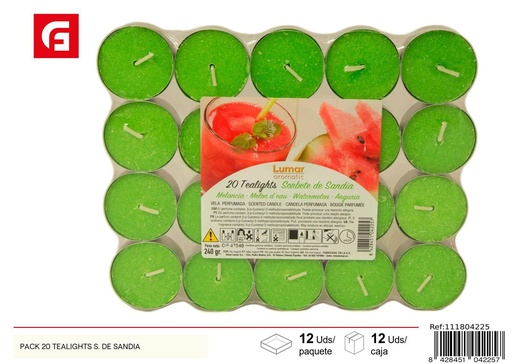 [111804225] Pack de 20 velas tealight sandía - Velas aromáticas