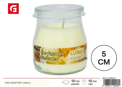 [11189018] Vela en vaso de yogurt perfumada a vainilla