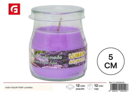 [111809029] Vela aromática en vaso de yogur perfumada con lavanda