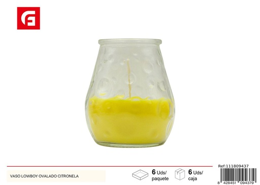 [111809437] Vela de vaso ovalado citronela - Velas y ambientadores