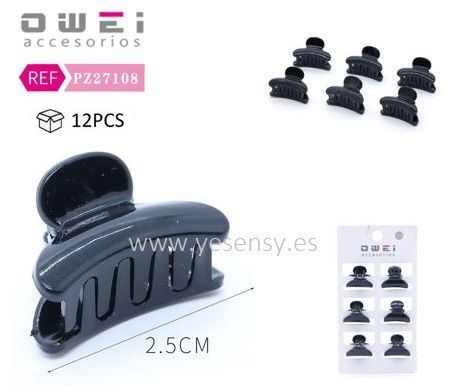 [8428947271086] Pack de pinzas para el pelo 2.5cm 6pcs 12/u