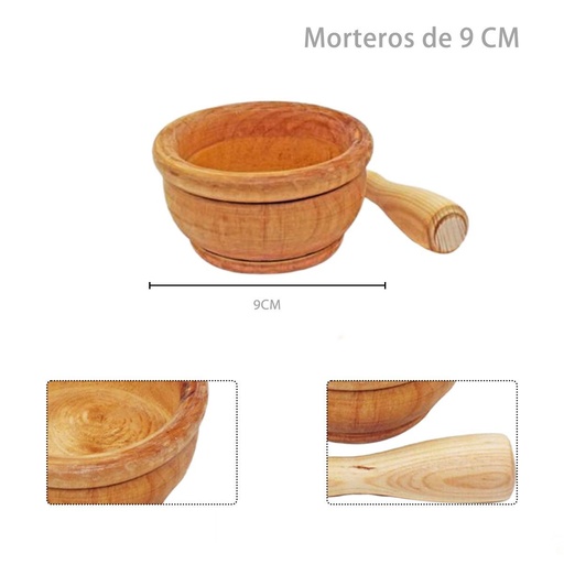 [141723009] Mortero de madera 9cm