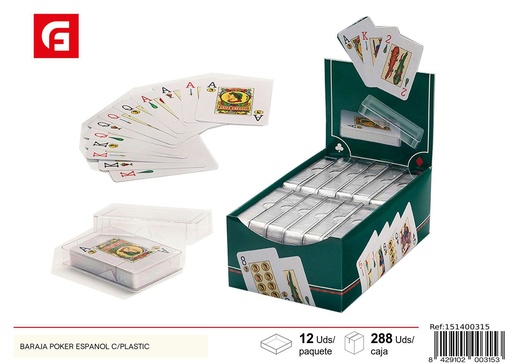 [151400315] Baraja de poker español con estuche plástico para juegos de cartas