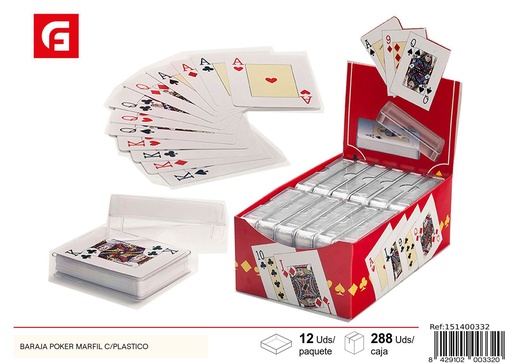 [151400332] Bara Ja Poker de marfil con plástico - Juguetes de cartas y juegos