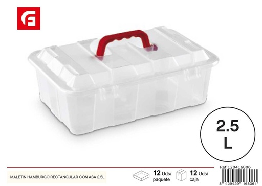 [120416806] Maletín rectangular con asa 2.5L