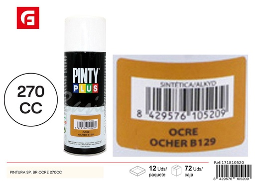 [NS29] Pintura spray brillante ocre 270cc para bricolaje