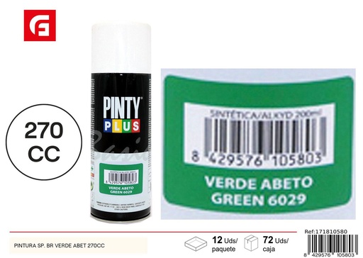 [171810580] Pintura spray brillante verde abeto 270cc para decoración