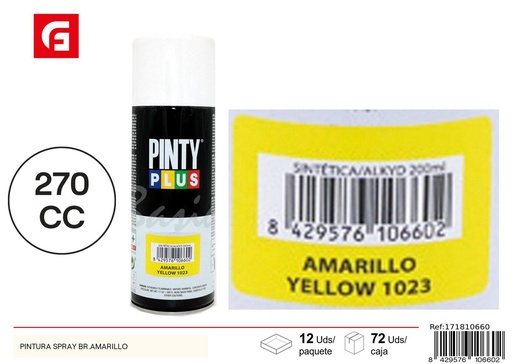 [NS36] Pintura en spray brillante amarillo 270cc para proyectos