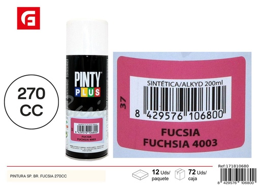 [NS37] Pintura en spray fucsia brillante 270cc para bricolaje y decoración