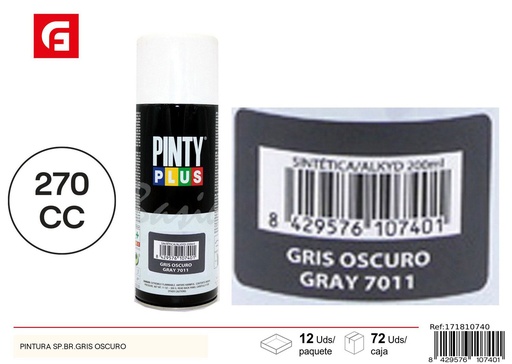 [171810740] Aerosol Pintyplus gris oscuro 7011 270cc - Pintura calidad
