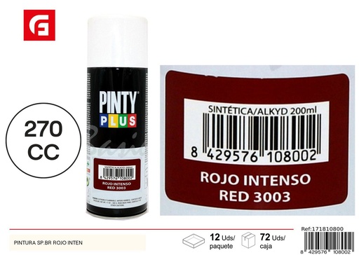 [NS38] Pintura spray rojo intenso para metal y madera