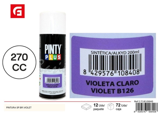 [NS42] Pintura spray brillante violeta claro para manualidades y bricolaje