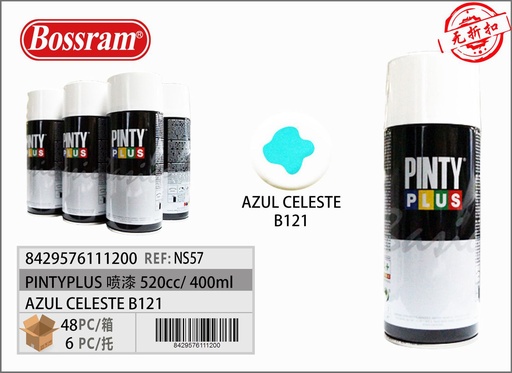 [NS57] Espray de pintura azul celeste PintyPlus B121 520cc