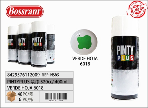 [NS63] Pintyplus spray verde hoja 6018 520cc para pintar