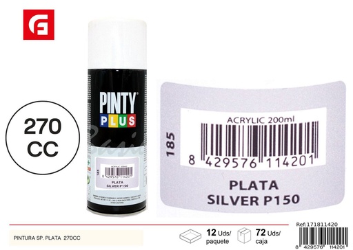 [171811420] Pintyplus spray plata P150 270cc - Pintura y bricolaje