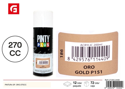 [171811440] Pintura en spray oro 270cc para decoraciones y bricolaje