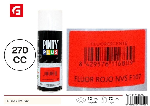 [171811680] Aerosol Pintyplus fluor rojo 270cc - Pintura calidad