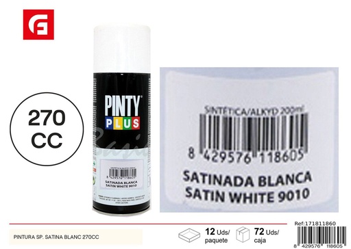 [171811860] Aerosol Pintyplus satinado blanco 270cc - Pintura calidad