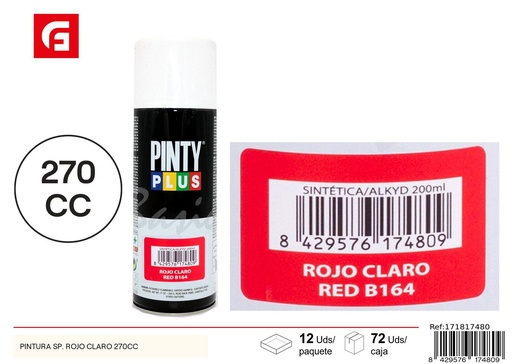 [171817480] Aerosol Pintyplus rojo claro 270cc - Pintura calidad