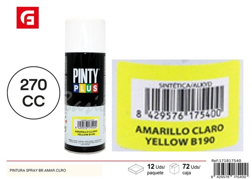 [NS126] Pintura en spray amarillo claro brillante 270cc para bricolaje