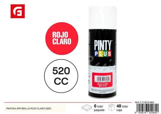 [171825460] Pintura en spray brillo rojo claro 520c para bricolaje y manualidades