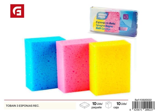 [113920022] Esponjas TOBAIN 3 unidades - Productos de cuidado personal