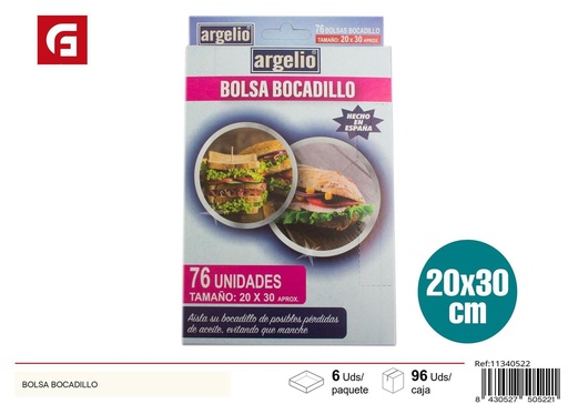 [11340522] Bolsa bocadillo 20x30 cm - Productos de limpieza