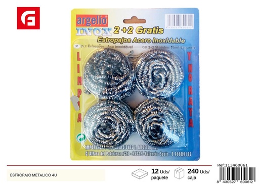 [113460061] Esponja metálica 4U - Accesorios de limpieza y cocina