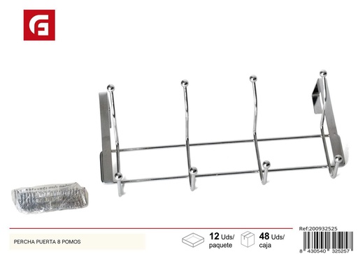 [200932525] Percha para puerta con 8 pomos - Accesorios para el hogar