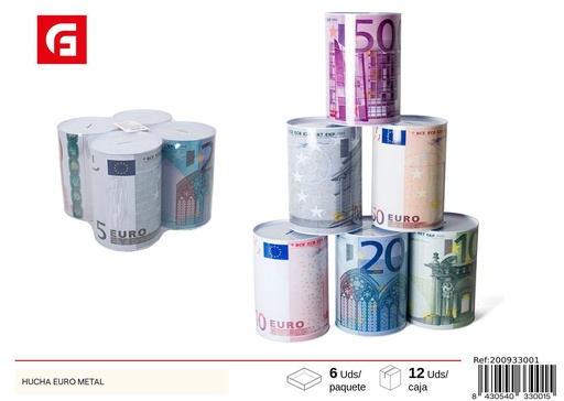 [200933001] Hucha euro de metal - Decoración del hogar