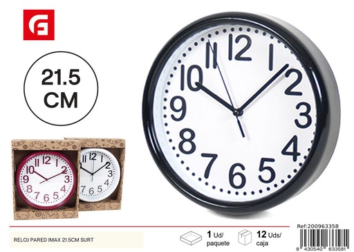 [200963358] Reloj de pared IMAX 21.5CM - Decoración hogar