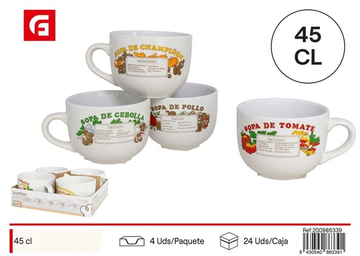 [200986339] Taza de cerámica jumbo recetas 45cl mug de cocina