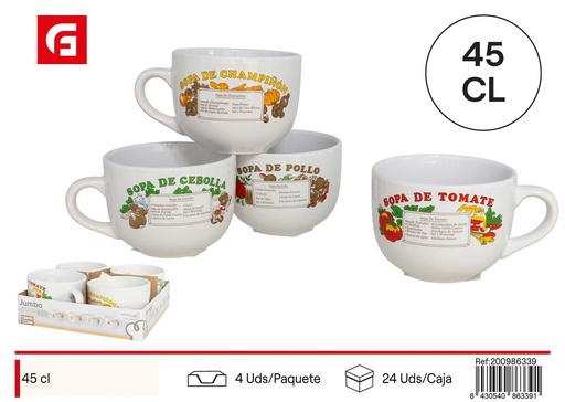 [200986339] Taza jumbo de recetas de cerámica 45cl - Cristalería y vajilla