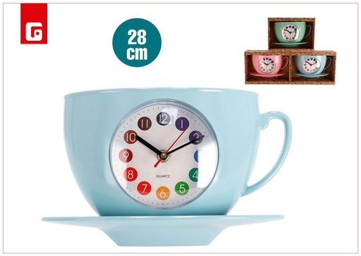 [200990884] Reloj de pared Coffee 28cm 3 surtidos para decoración