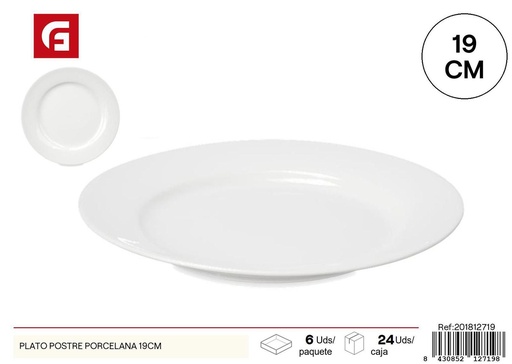 [201812719] Plato de postre porcelana 19 cm - Vajilla de cerámica