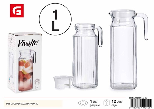 [201841040] Jarra cuadrada rayada 1L - Utensilios de cocina