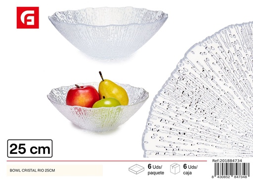 [201884734] Bowl cristal Rio 25 cm - Vajilla de cristal