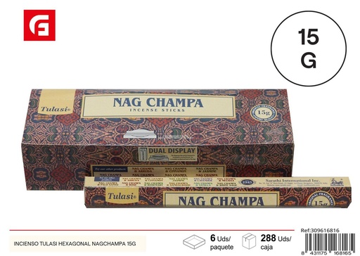 [309616816] Incienso Tulasi Nagchampa hexagonal 15g para aromatización