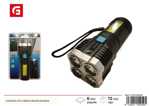 [170155059] Lintera USB recargable 270 lumens - Electrónica
