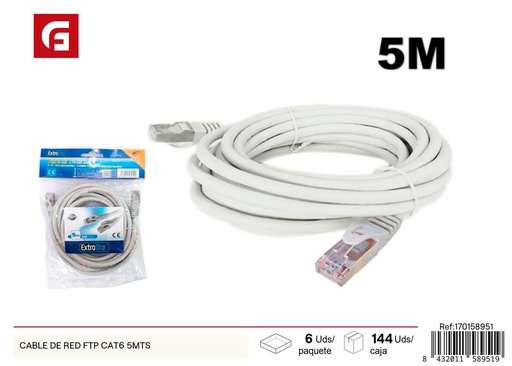 [170158951] Cable de red FTP CAT6 5MTS - Equipos electrónicos