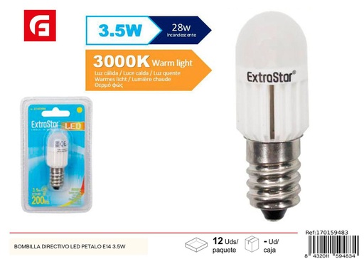 [170159483] Bombilla LED pétalo E14 3.5W para iluminación