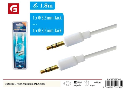 [170159762] Conector de audio 3.5 jack 1.2 metros - Electrónica
