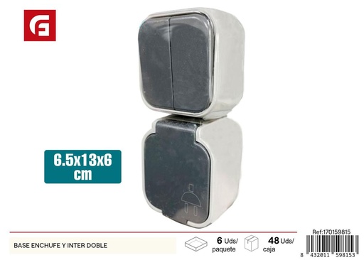 [170159815] Base de enchufe y protector doble - Accesorios eléctricos