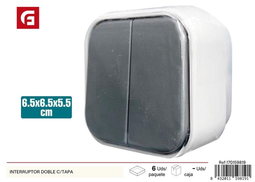 [170159819] Interruptor doble con tapa - Accesorios eléctricos y switches