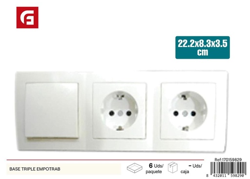 [170159829] Base triple empotrable - Suministro eléctrico y conectores