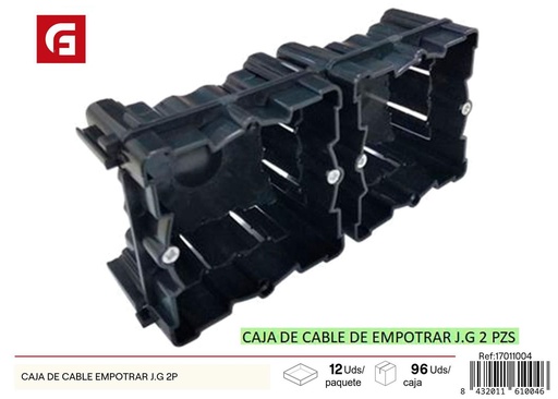 [17011004] Caja de cable empotrar J.G 2P para instalaciones eléctricas