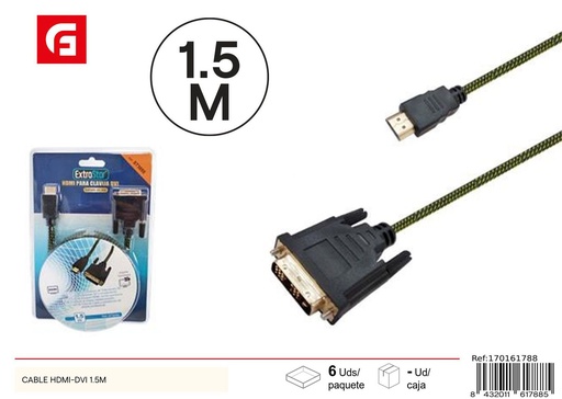 [170161788] Cable HDMI-DVI de 1.5 metros - Electrónica